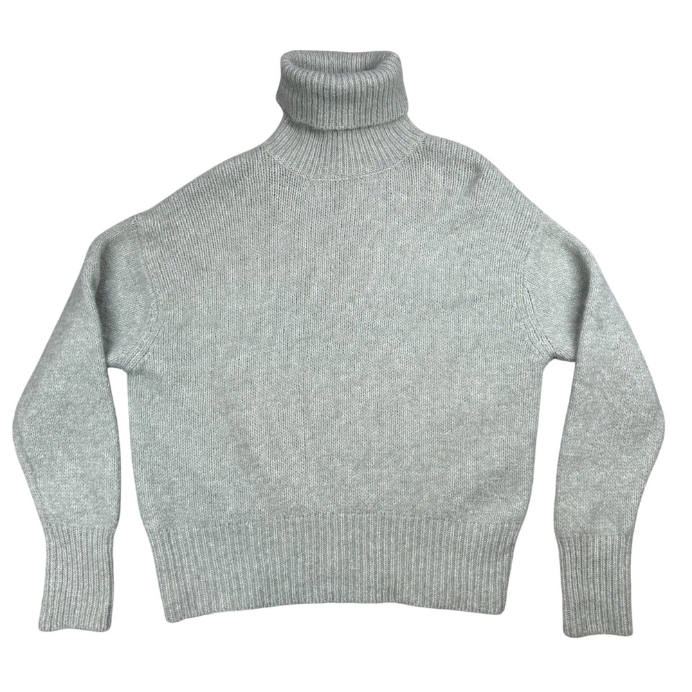 Zara Sweater Women's Medium Green Polyester Blend Turtleneck Long Sleeve Classic